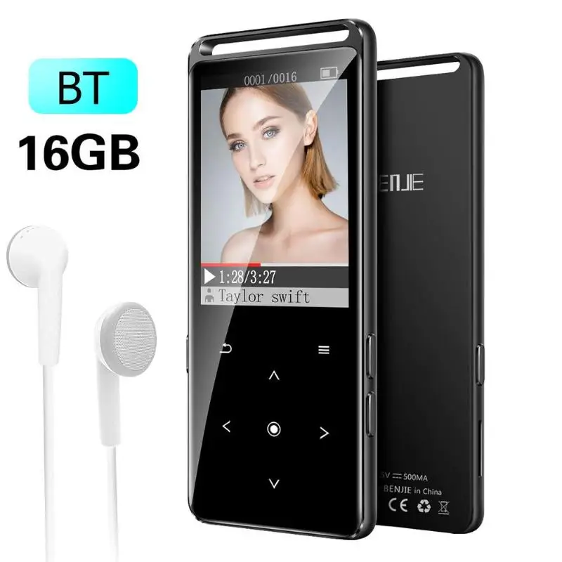 BENJIE M6 Bluetooth 5,0 MP3 плеер 16 Гб HiFi аудио Walkman с fm-радио электронная книга диктофон портативный MP3 музыкальный плеер