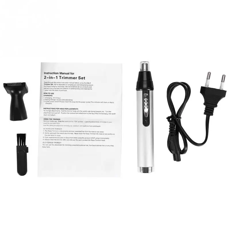 

220-240V 2-in-1 Portable Electric Shaving Nose Trimmers Ear Beard Hair Eyebrow Trimmer Set EU Plug