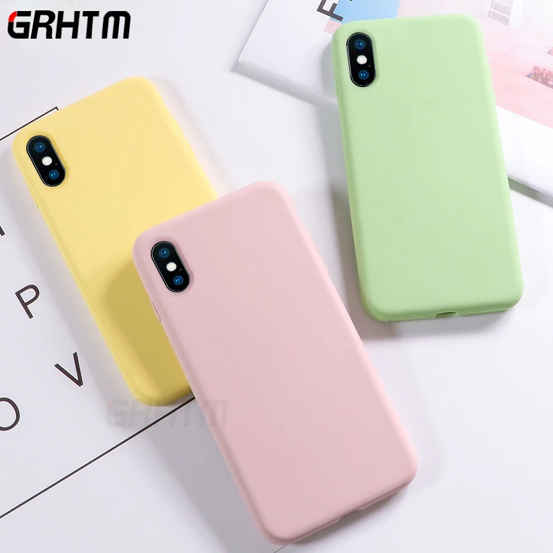 

Luxury Soft Back Matte Color Cases for iPhone 7 8 plus 6 6s X XS max XR Case Shockproof TPU Silicone Back Cover Capa