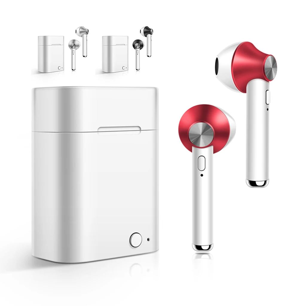 D012 TWS Bluetooth 5,0 наушники, беспроводные наушники, спортивные, с защитой от басов, с сенсорным управлением, гарнитура для Iphone, Xiaomi, huawei - Цвет: red white