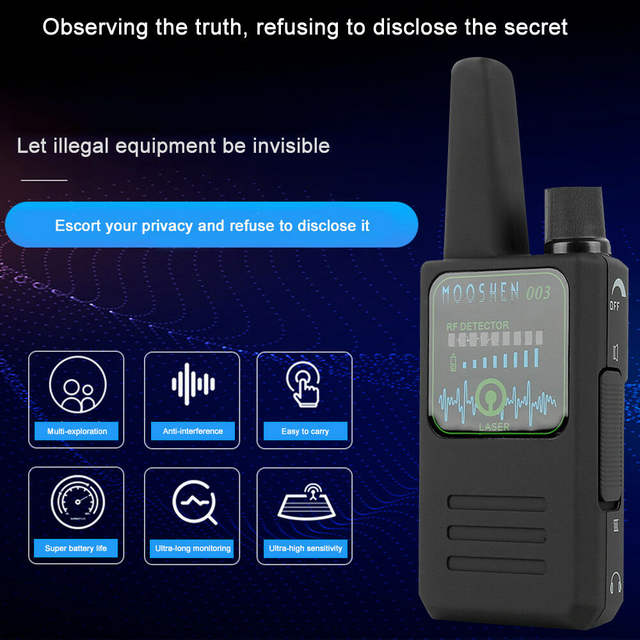 NEW M003 Multi-function Anti-spy Detector Camera GSM Audio Bug Finder GPS Signal Lens RF Tracker Detect Wireless Detector