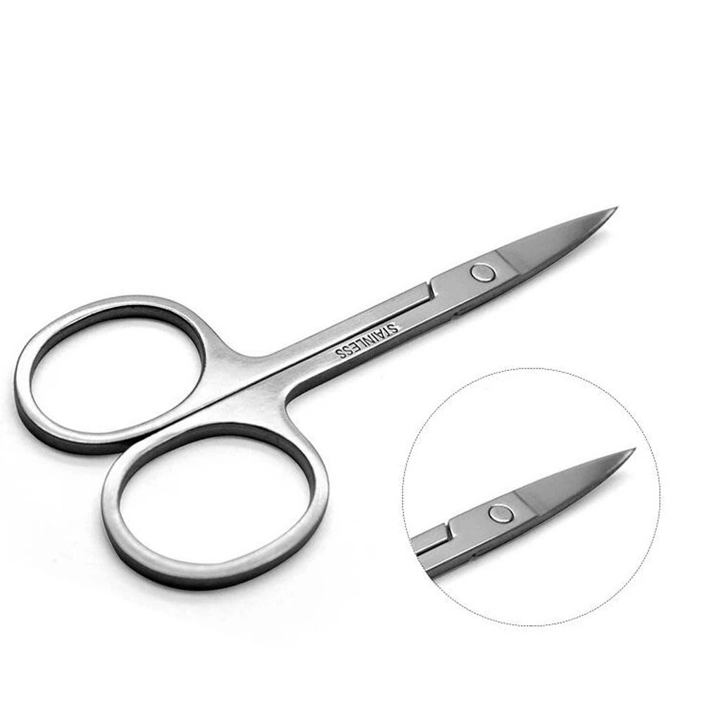 1pcs Stainless Steel Small Tilted Tip Eyebrow Nose Hair Scissors Cut