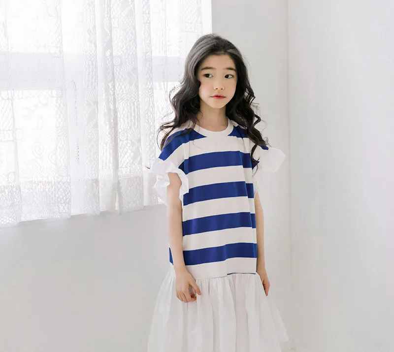 2019 Summer Girl Dress Baby Girl Clothes Ruffles Knee Length Teenage Kids Party Dress Blue White Striped Clothing Fashion  4 16 17 18 5 6 7 8 9 10 11 12 13 14 15 years  little  big short sleeve children dresses girls summer cotton (9).jpg