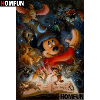 

HOMFUN Full Square/Round Drill 5D DIY Diamond Painting "Cartoon rat animal" Embroidery Cross Stitch 3D Home Decor Gift A16917