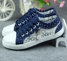 Hot Sale 2017 Women blue Canvas Shoes Concise Low Top sport Student Shoes Lace Up Solid running Walking Women Shoes basket femme