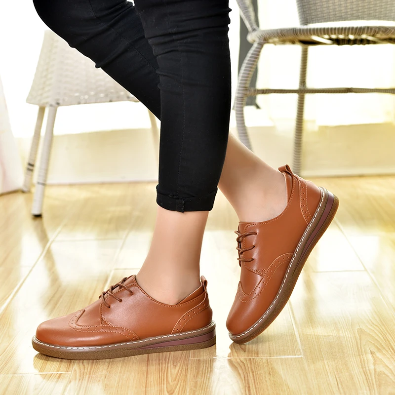JZZDDOWN/Женская обувь из натуральной кожи женские туфли-оксфорды большого размера женские ботинки-Лоферы женские кроссовки на шнуровке