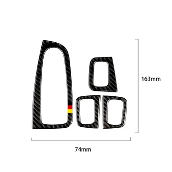 

4pcs/set Carbon Fiber Car Window Switch Stickers Interior Mouldings Auto Decals For Mercedes Benz W205 C E GLC Series