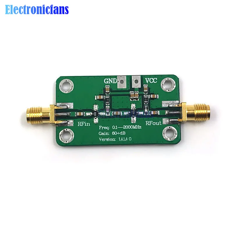 

Low Noise RF Broadband Amplifier Module LNA 0.1~2000MHz Gain 60dB Audio Amplificator Receiver