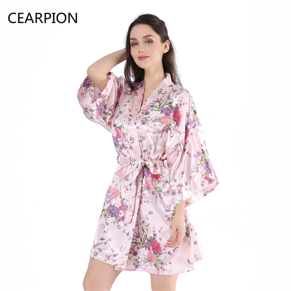 CEARPION халат подружки невесты кимоно Ночная одежда для сна с цветочным принтом