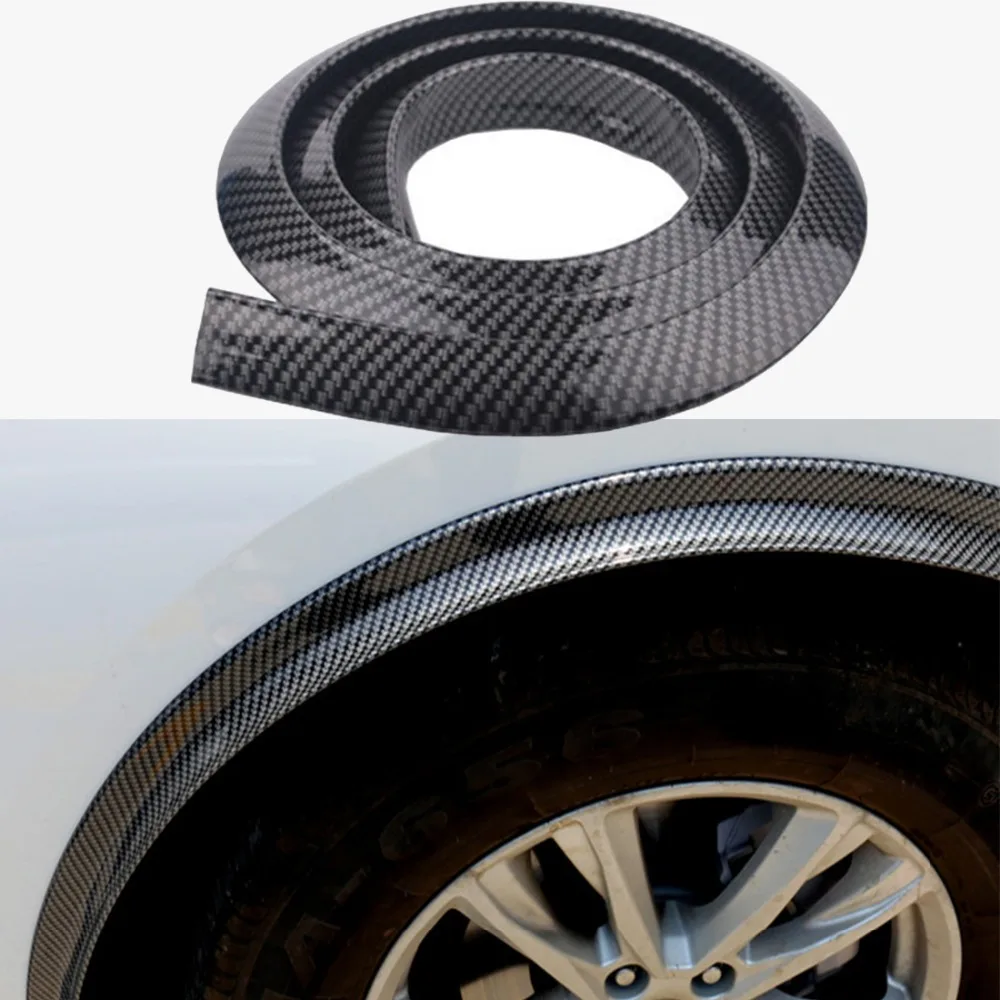 1Pcs 150cm Black Carbon brazing Car Body Wheel Eyebrow Fender Wheel