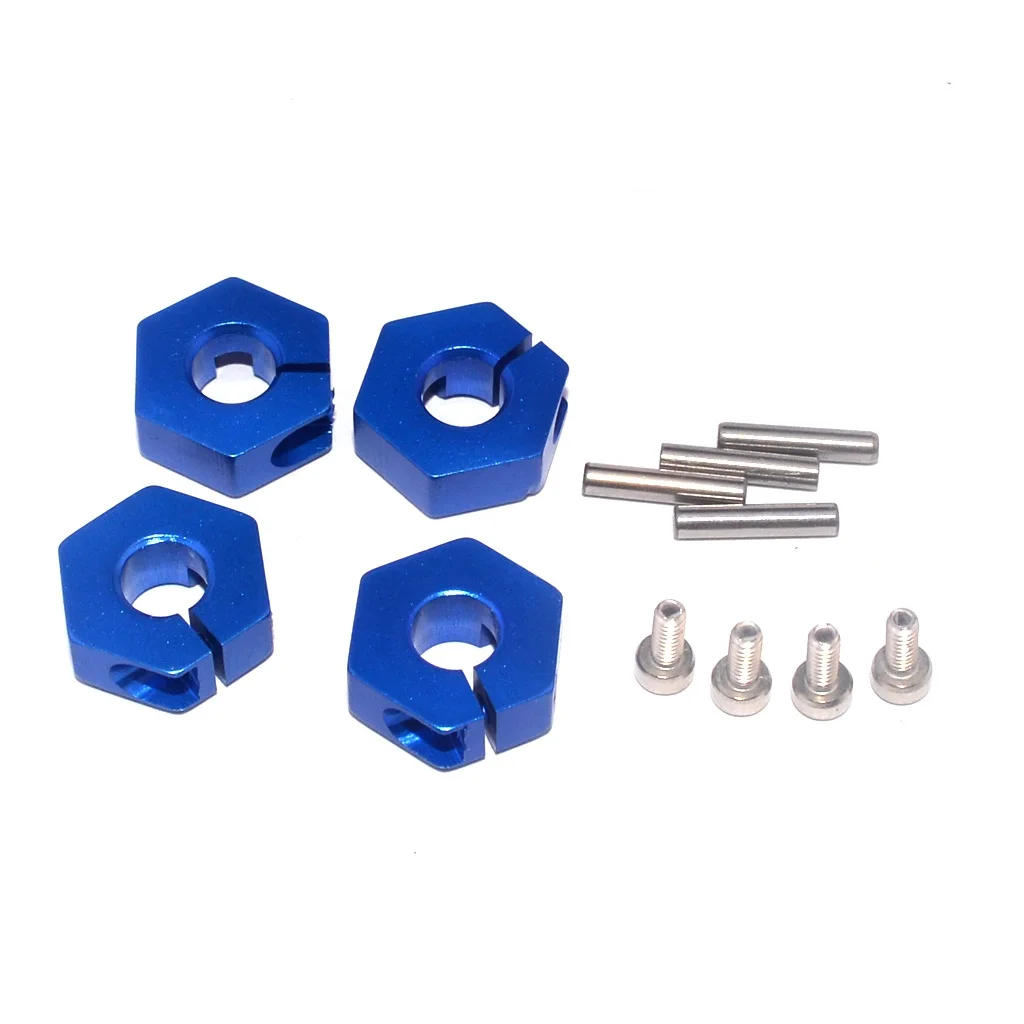 4 Pieces Aluminum 5.0 Wheel Hex 12mm Drive Hubs Pins&Screws for 1/10 RC Car
