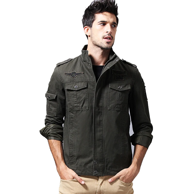

Men's Casual Bomber Jacket Windbreaker Outdoor Sportswear Military Style Hunting Jackets Coat