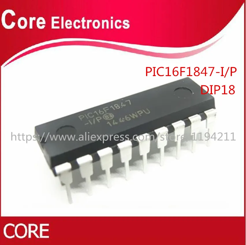 Флэш-память PIC16F1847-I/P IC MCU 8 бит 14 кб 18-DIP PIC16F1847 5 шт. | Электронные компоненты и