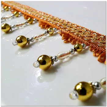 

13 yards / Lot 10 color plated bead lace curtains hanging beads sofa cloth decorated stage background excipients GRL0302