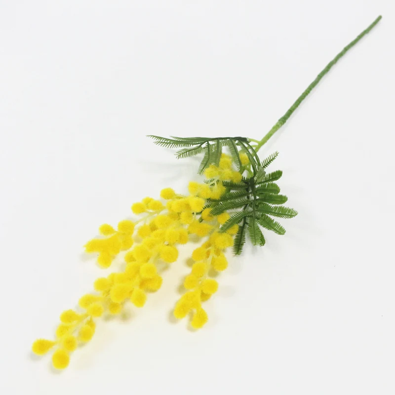 JAROWN Artificial Fake Flower Simulation Yellow Plush Acacia Flowers For Wedding DIY Decorations Home Decor (11)