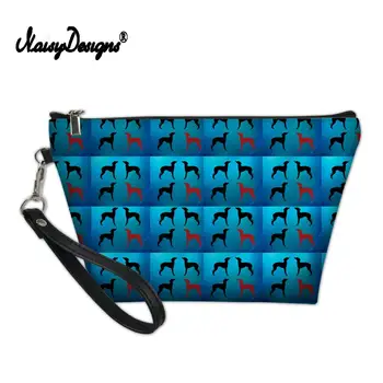 

3D Kawaii Greyhound Dog Print Ladies Cosmetic Bags Organizer Women Makeup Neceser for Travel Custom toiletry Bags Dropshipping