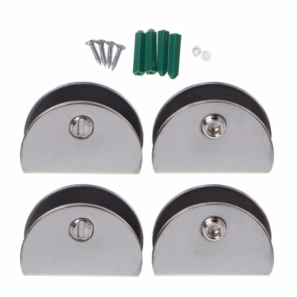 4PCS Half Round Glass Clamps Shelves Support for Glass Acrylic or Wood