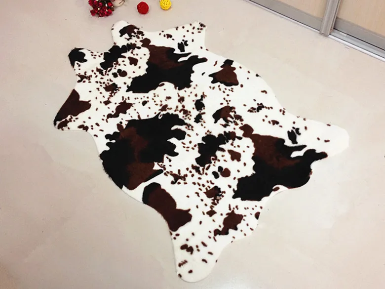 

Winter Hot Sale Dairy Cow Carpet Environmental Carpet For Living Room Bedroom Study Room Tapis Non-slip Chair Mat Plush Rug