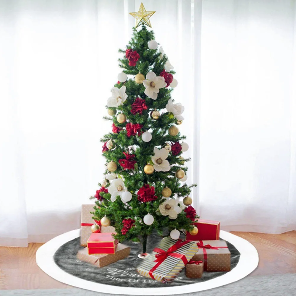 Christmas tree decorations Plush Tree Skirt Base Floor Mat Cover XMAS Ornament santa claus deer | Дом и сад