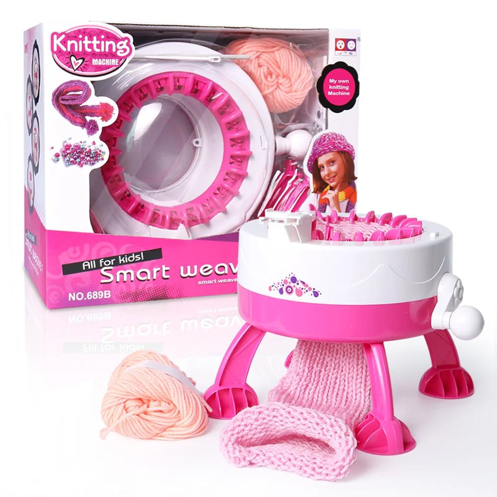 

DIY Girls Knitting Loom Machine Penguin Scarf Hat Smart Knitter Toy manual Sewing Tools Accessory with Yarn Balls
