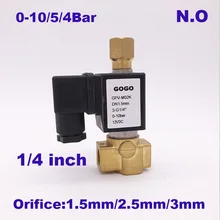 GOGO нормально открытый медный небольшой газовый электромагнитный Электрический 3-ходовой клапан 1/" BSP 110V AC 1,5 мм/2,5 мм/3 мм NBR уплотнения прямой клапан