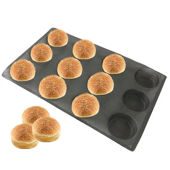 

39*59CM 12loaves bread bun Baking Forms perforated non stick silicone tray perforated texture bread mold woven glass fabric mold