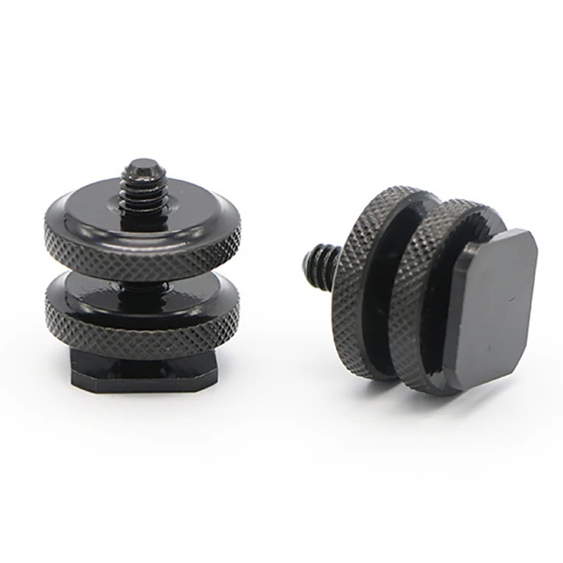 

Standard Adapter 1/4" Single / Dual Nuts Tripod Mount Screw To Flash Camera Hot Shoe Converter Tripod Accessories
