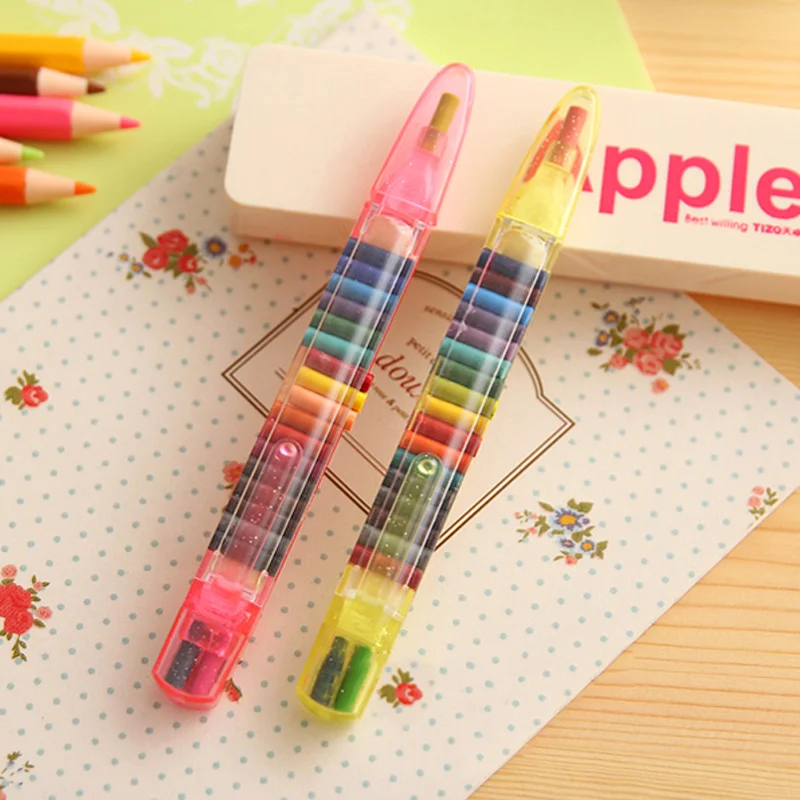 

1 Pcs/set Novelty Children's color crayon multicolors nontoxic washable safety for Children Kid drawing priting 20 colors