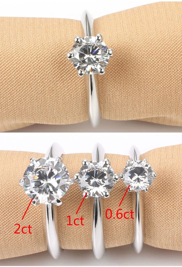 1ct Moissanite кольца для Для женщин S925 стерлингового серебра платиновым покрытием Обручение Кольца Зубец Параметр кольцо с бриллиантом D Цвет Класс