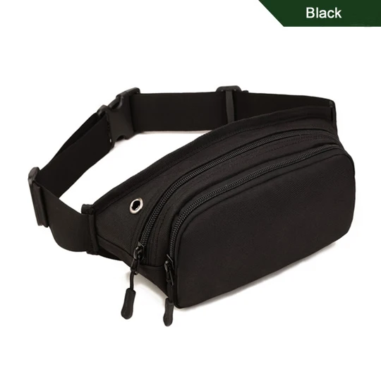 Водонепроницаемая нейлоновая поясная сумка унисекс, тактическая поясная сумка для мужчин и женщин, военная хип-посылка для iphone, кошелек, поясная сумка - Цвет: Black