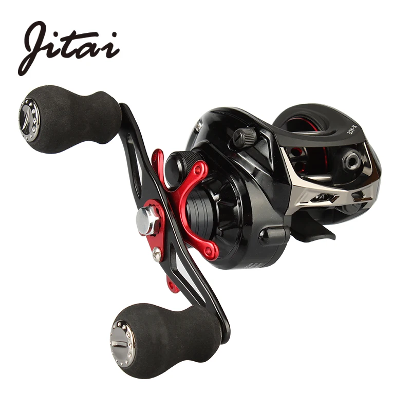 JITAI Baitcasting Fishing Reel Equipped PE 4 Strands line 8Kg Braking Power 14+1BBs Quality Ultra Light Wheels Carp Lure fishing