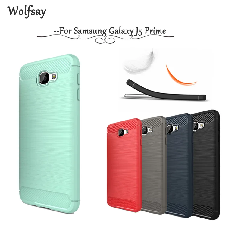 Wolfsay For Case Samsung Galaxy J5 Prime Cover Soft TPU Brush Rubber &lt |