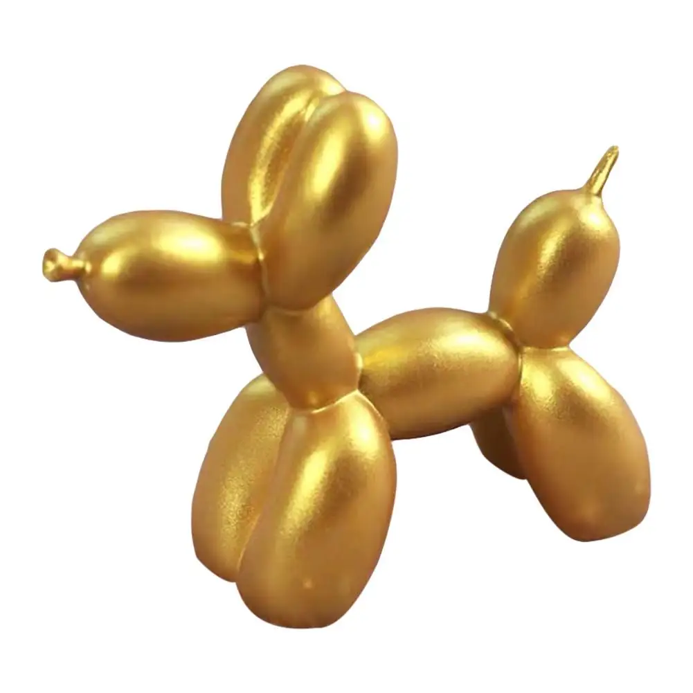 Маленький воздушный шар статуя собаки изделия из смолы модные Животные Скульптура торт выпечки Семья украшения закуски настольные украшения подарок - Цвет: Gold