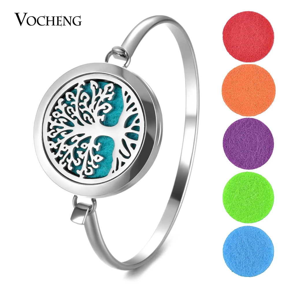 

10pcs/lot Aromatherapy Diffuser Bracelet Stainless Steel Tree Perfume Locket Bangle 2 Styles without Felt Pads VA-804*10