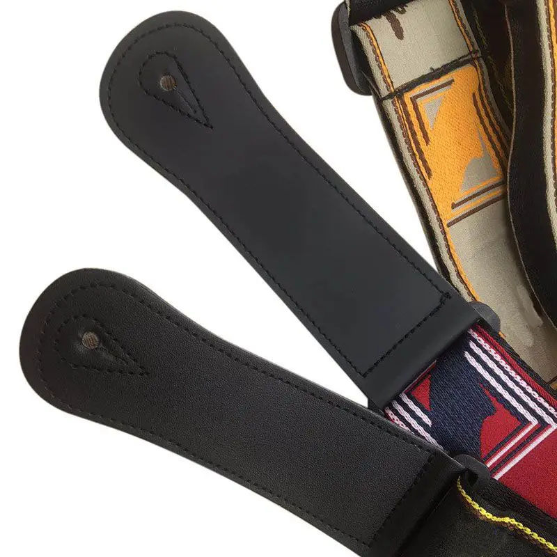 Adjustable Guitar Belt Embroidery Guitar Strap with Leather Ends For Electric Acoustic Guitar Parts Accessories Adjustable Guitar Belt Embroidery Guitar Strap with Leather Ends For Electric Acoustic Guitar Parts Accessories