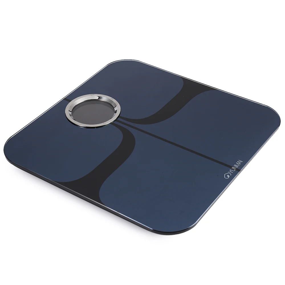 YUNMAI Premium M1301 Smart Body Fat Scale Bluetooth 4,0 приложение контроль композиции тела монитор 4,0 дюймов светодиодный экран - Цвет: Black