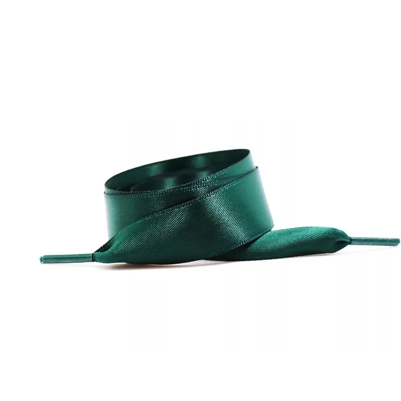 1 пара, ширина 2 см, шелковые атласные шнурки, ленточные шнурки для обуви, женские кроссовки, 19 цветов, длина 80 см/100 см/120 см, S-1 - Цвет: Dark green