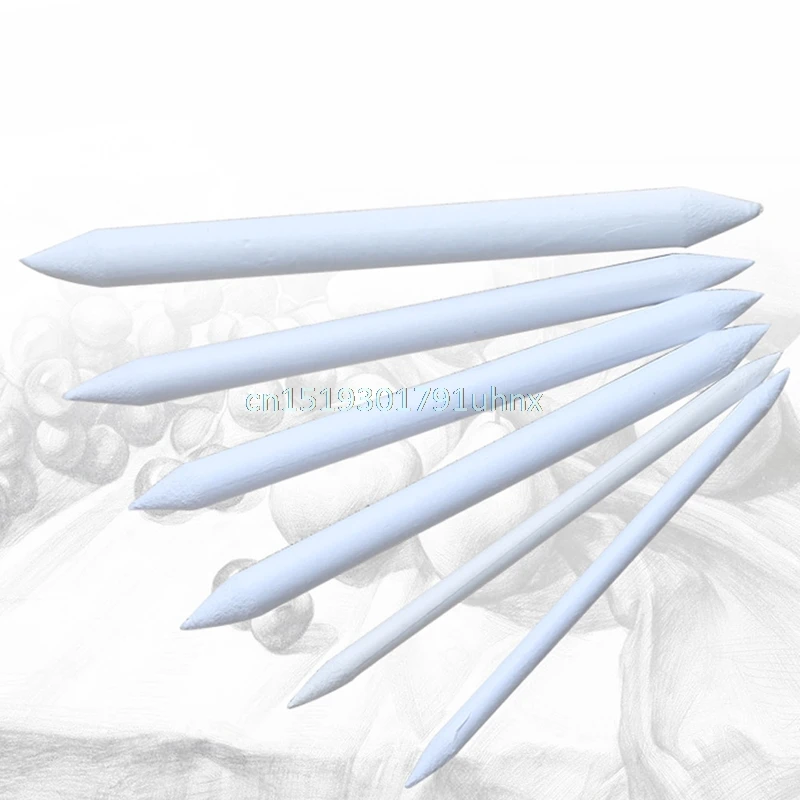 

6x White Blending Smudge Tortillon Stump Sketch 6 Sizes Art Drawing Tool Pastel