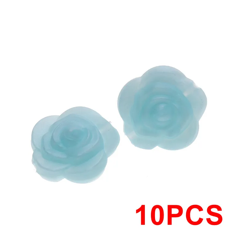 91 Metallic Blue 10 шт Мини цветок жемчуг силиконовая Роза Прорезыватель бисера BPA бесплатно детский аксессуар для прорезывания зубов игрушки DIY новорожденных Жевательная соска клип цепи - Цвет: 91 Metallic Blue