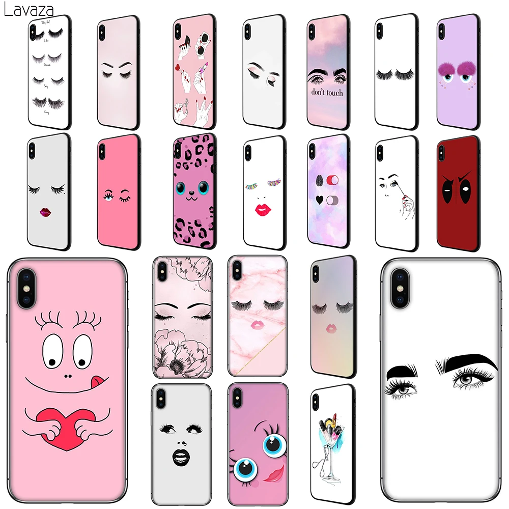 Lavaza eyelash Makeup Lip Soft TPU Case Cover for Apple iPhone 6 6S 7 8 Plus 5 5S SE X XS MAX XR Silicone Cases | Мобильные телефоны