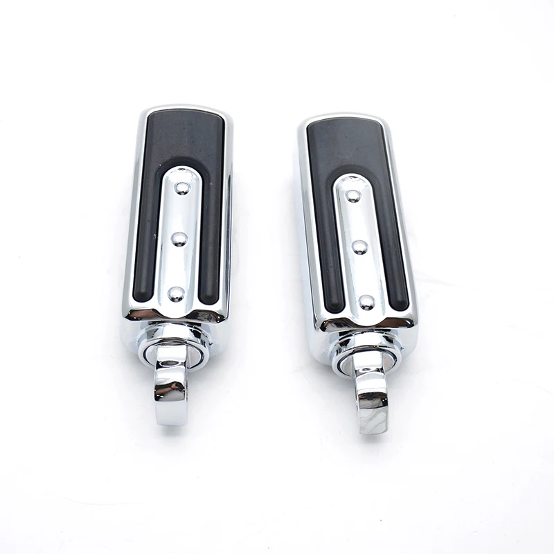 Chrome Rubber Pilot Rear Front Foot Pegs For Harley Touring Road King Softail V Rod Sportster