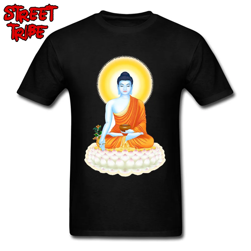 Rife Men's T Shirts gautama buddha buddhism buddhahood buddhist Casual T Shirt All Cotton Short Sleeve Hip hop T Shirt Crewneck gautama buddha buddhism buddhahood buddhist black