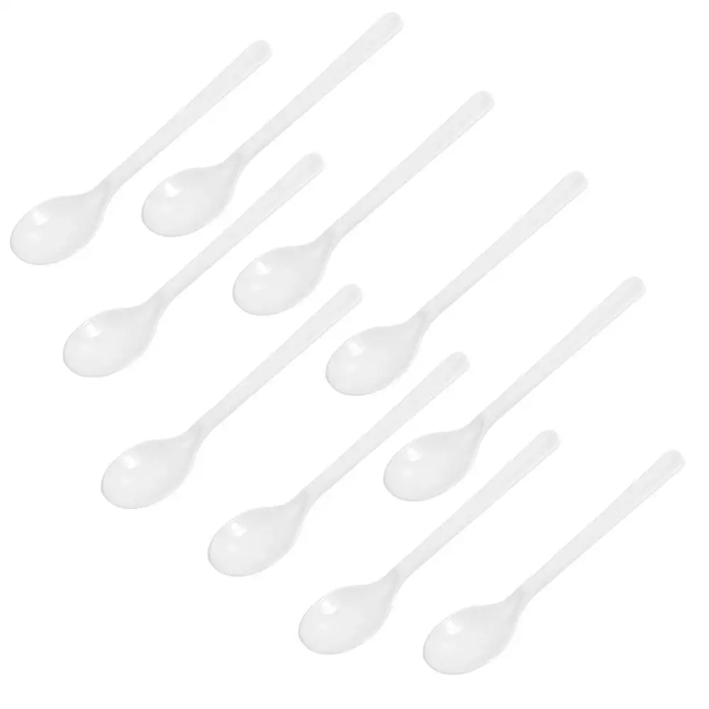 Household Kitchen White Hard Plastic Soup Rice Spoons 10 Pcs | Дом и сад
