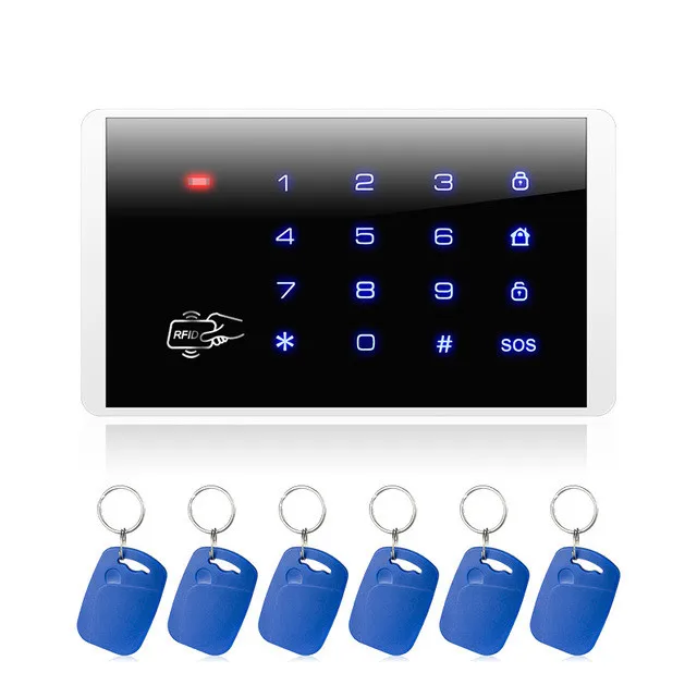 FUERS K16 RFID Card Arm and Disarm Touch Keypad For PSTN GSM Home Security Alarm System 433MHz Wire