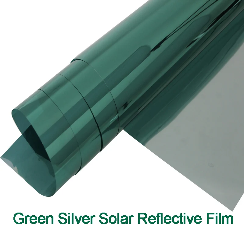 

One Way Mirror Green Silver Sun Control Window Tint Film Sun Reflective Heat Rejection Window Film 1.52mx15m/5ftx50ft