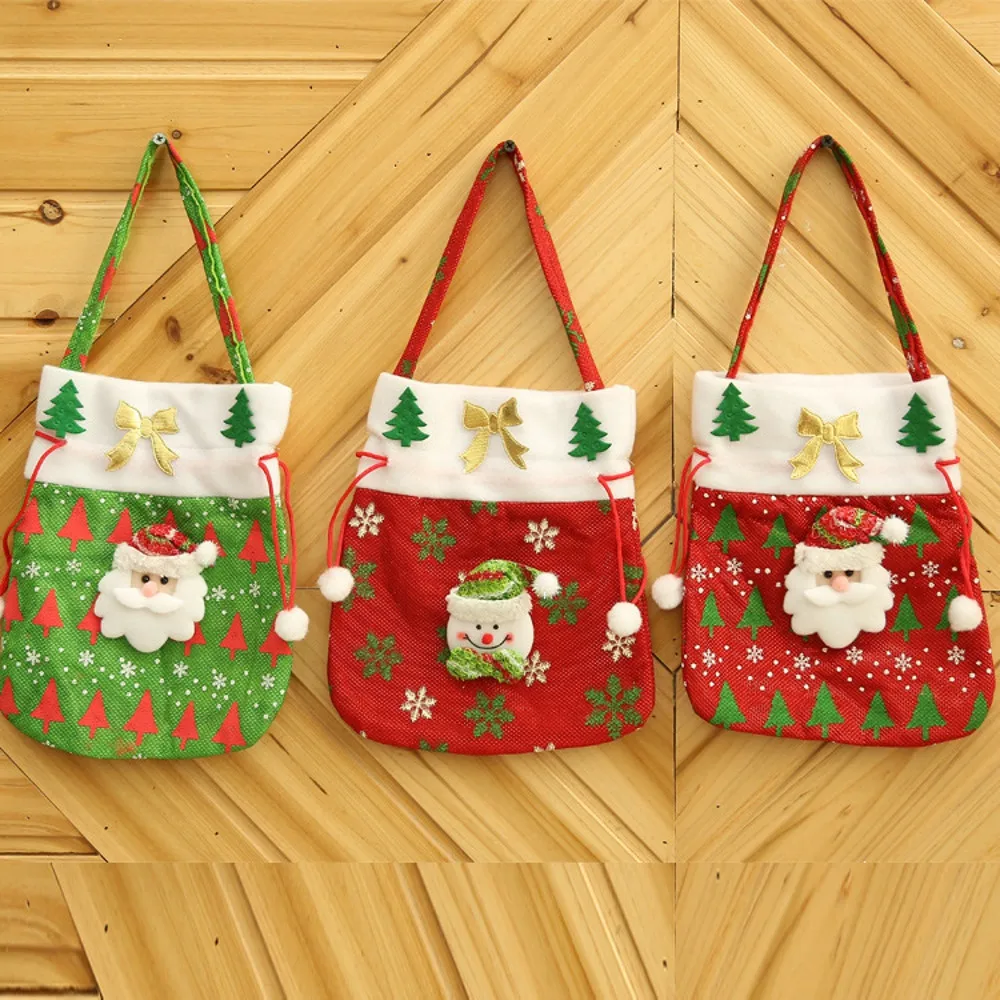 Рождественские подарочные сумки Санта-Клаус Снеговики Рождественская конфетка сумка держатель для чулок висячие украшения рождественской елки