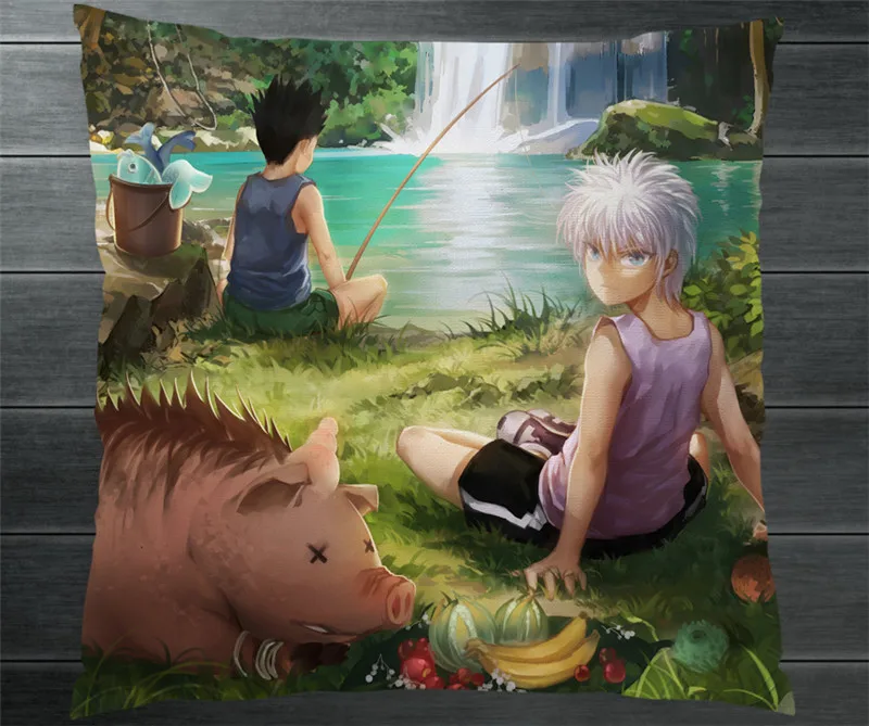 HUNTER X GON FREECSS Killua Zoldyck двухсторонняя подушка чехол Манга Аниме Подушка Чехол для
