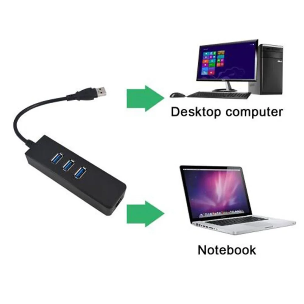 

Digitalword High Speed USB3.0 Hub 10/100Mbps To RJ45 Gigabit Ethernet LAN Wired Network Adapter Converter For Windows Mac#293144