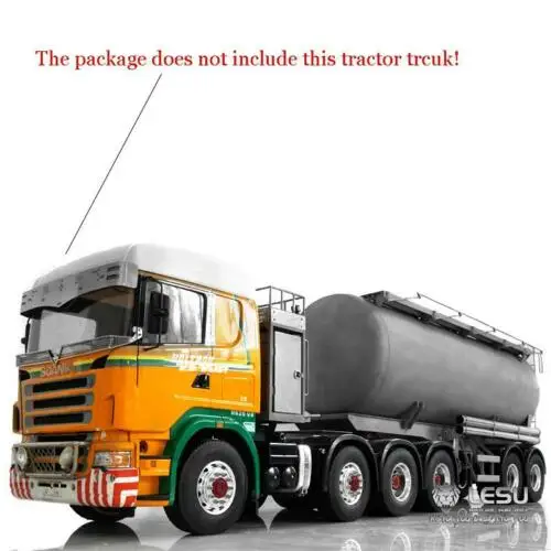 LESU 20 футов металлический нефтяной бак грузовик бензовоз полуприцеп 1/14 RC Трактор