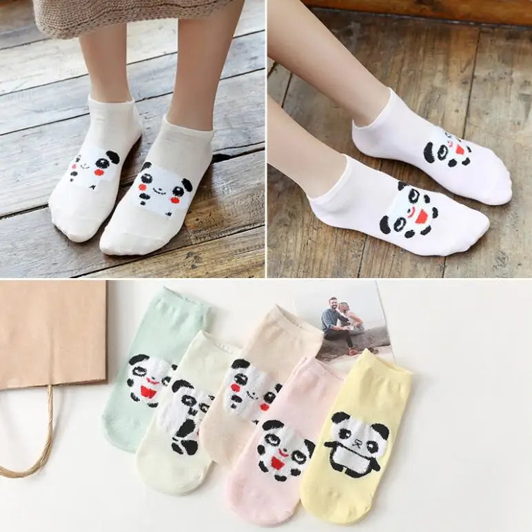 

yishine New Panda Prints Women Short Socks Casual Low Ankle Sock Summer Spring Animals Funny Socks for Girls 10 Pairs